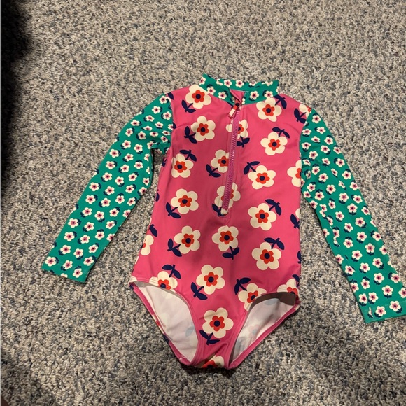 Boden Green Floral Swimsuit - Picture 1 of 4